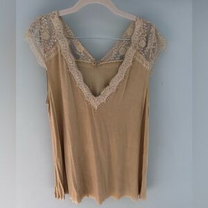 Yellow size medium shirt with lace detail